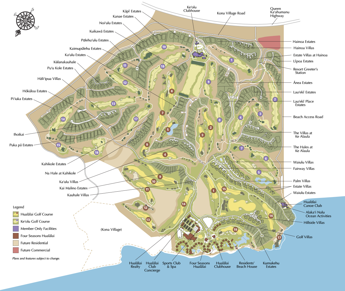 Hualalai Resort Map